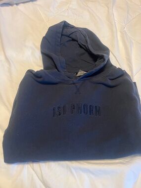 1st Phorm Navy Embroidered Hoodie - Comfortable Women's Sweatshirt